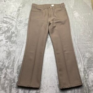 Vintage Levis 517 Sta-Prest Brown Polyester Bootcut Pants Mens 33 Fits 32" 1997